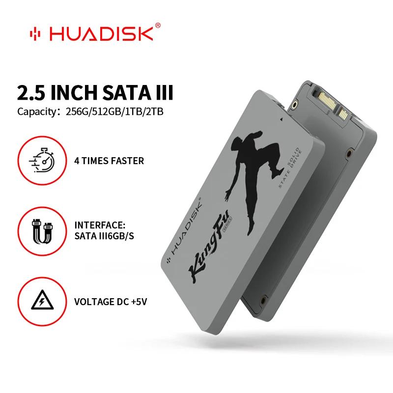 HUADISK  ָ Ʈ SSD SATA 2.5 ġ ϵ ũ, Ʈ ǻ ׼, 1TB, 512GB, 2TB, 256GB, 6Gbps TLC